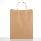 Rectangle Brown Bags With Handles , Kraft Paper Tote Bag For Food