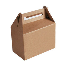 ब्राउन संभाल के साथ पुनर्नवीनीकरण कागज खाद्य बैग समुद्भरण मुद्रण ले लो